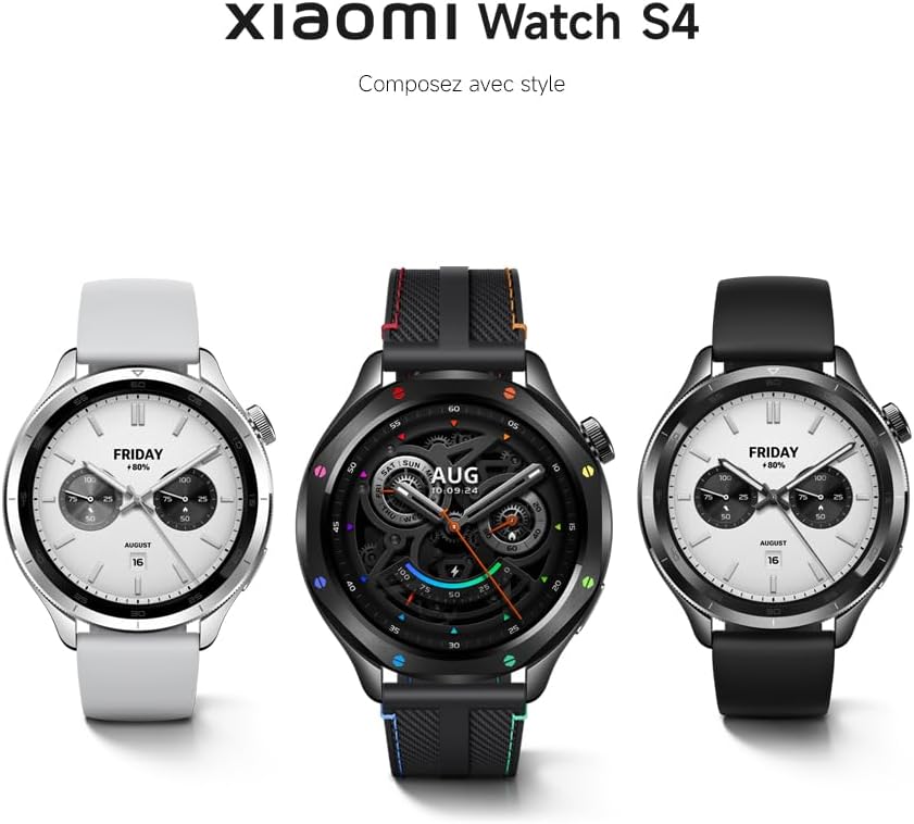 Xiaomi Watch S4 47mm Noir, Argent, Or