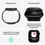 Apple Watch Series 10 42mm (GPS + Cellular) - Titane Or, Bracelet Milanais Or Or