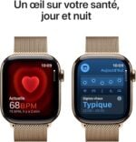 Apple Watch Series 10 42mm (GPS + Cellular) - Titane Or, Bracelet Milanais Or Or