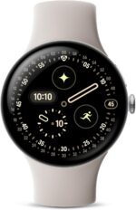Google Pixel Watch 4 (45 mm) Argent Poli / Porcelaine