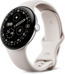 Google Pixel Watch 4 (45 mm) Argent Poli / Porcelaine