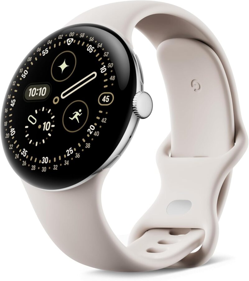 Google Pixel Watch 4 (45 mm) Argent Poli / Porcelaine