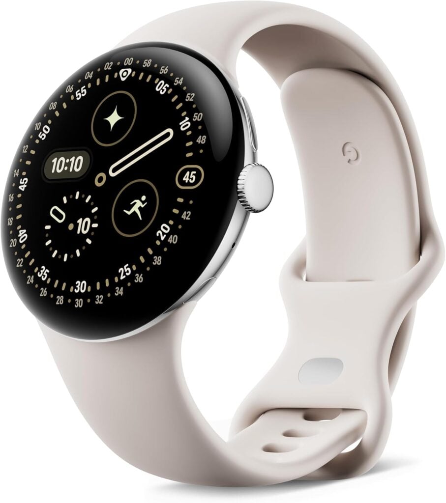 Google Pixel Watch 4 (45 mm) Argent Poli / Porcelaine